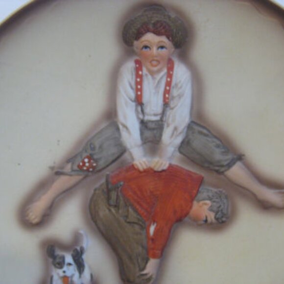 Norman Rockwell First Edition 1979 Annual Plate "Leap Frog" Limited Edition NEW - Picture 3 of 3